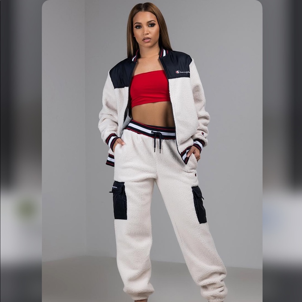 Champion Sherpa Color Block Jersey Style Zip Up S… - image 2